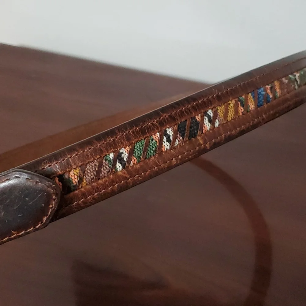 Columbia embroidered leather